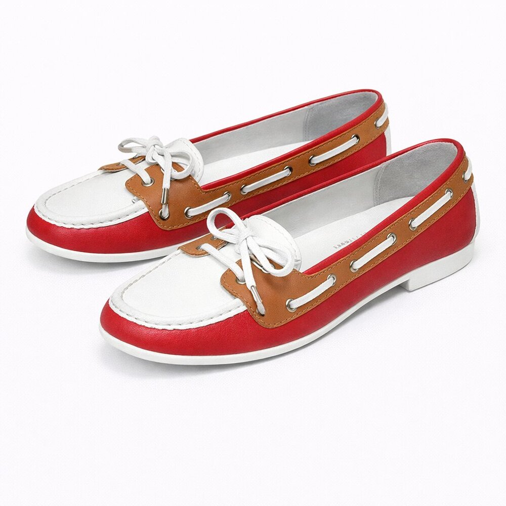 ETIENNE AIGNER Lake Red Leather Slip-On Shoes 10M